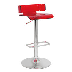 Red and Chrome Adjustable Swivel Stool