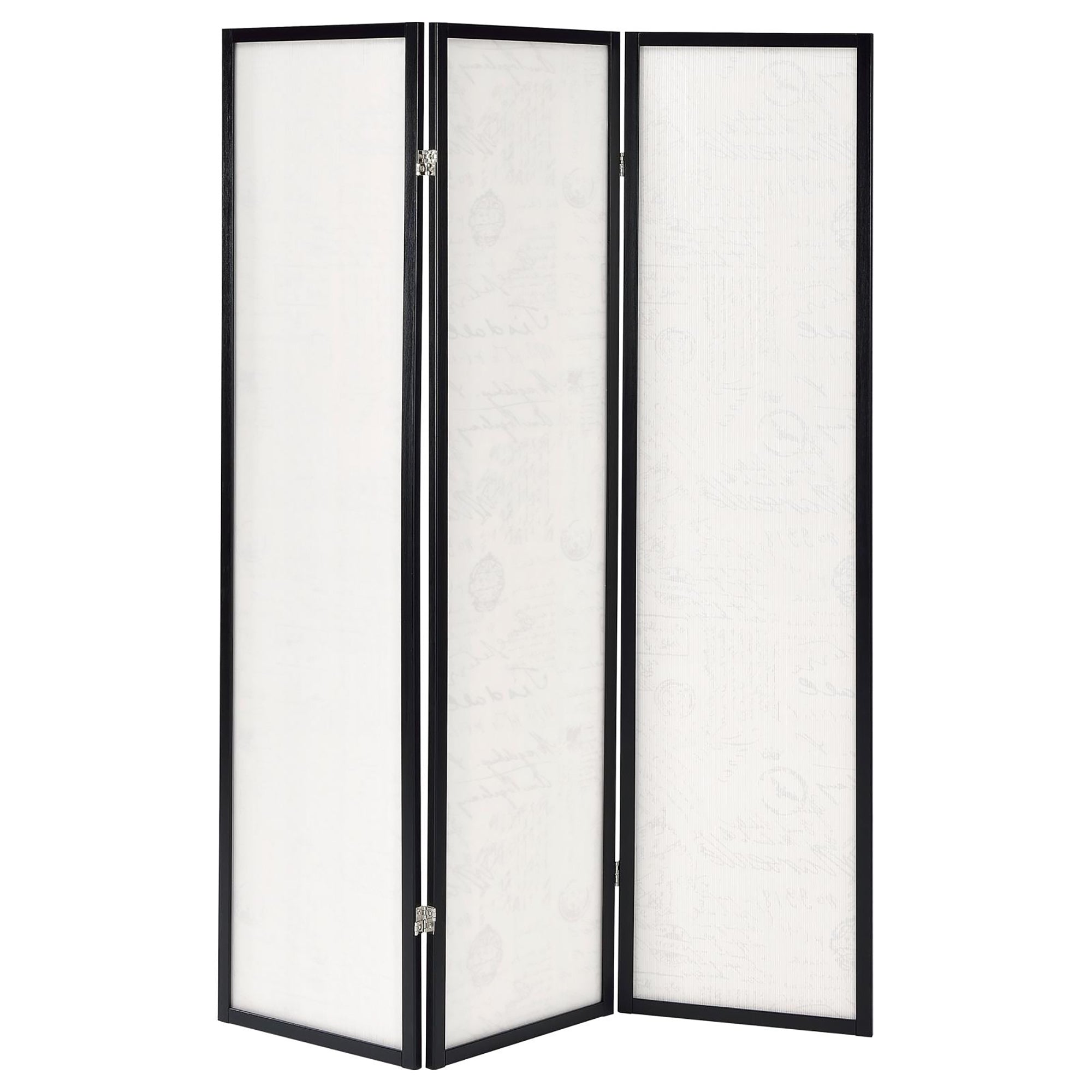 Beige and Espresso 3-panel Folding Screen Room Divider