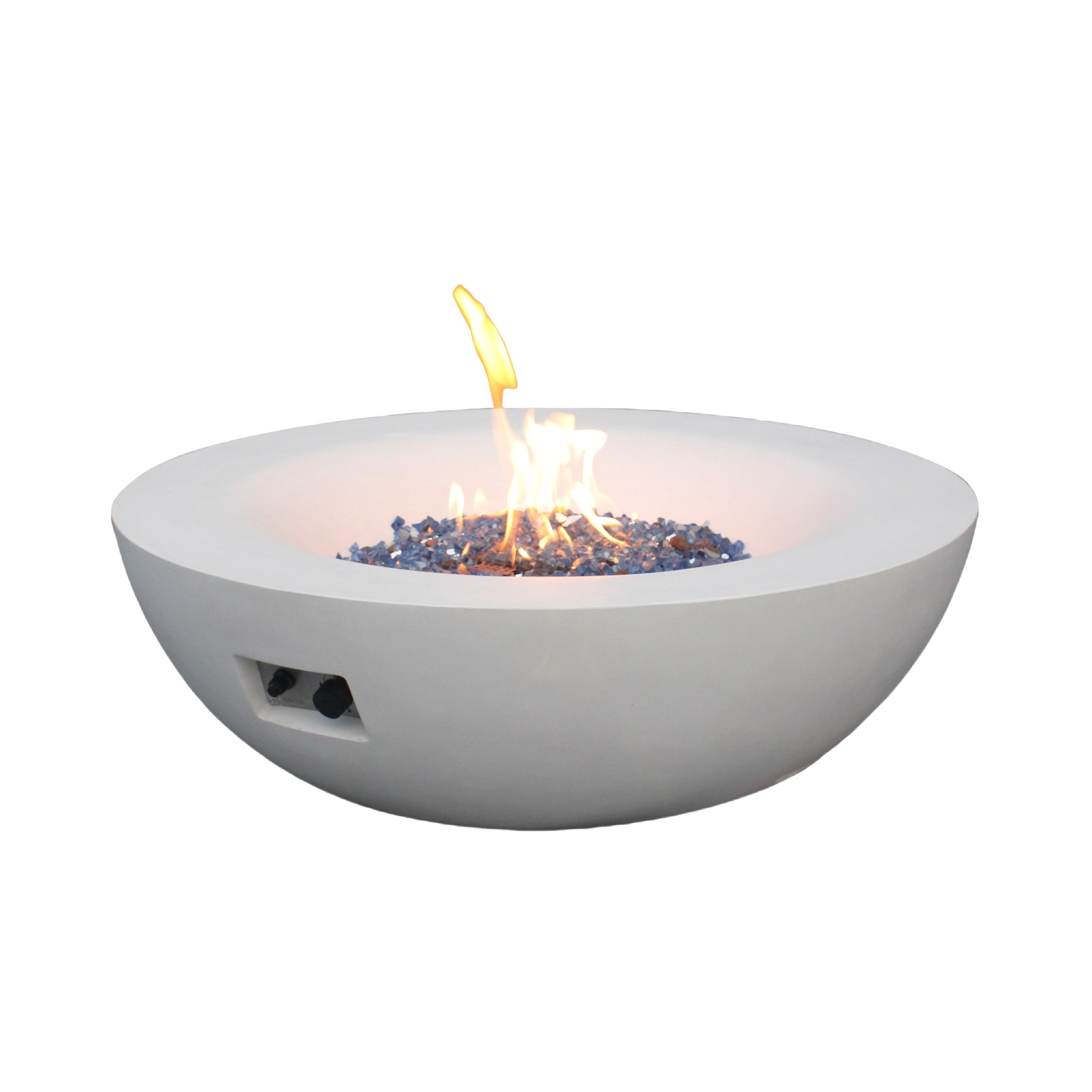 42 Inch Outdoor Concrete Propane gas Fire Pit bowl - Antique White