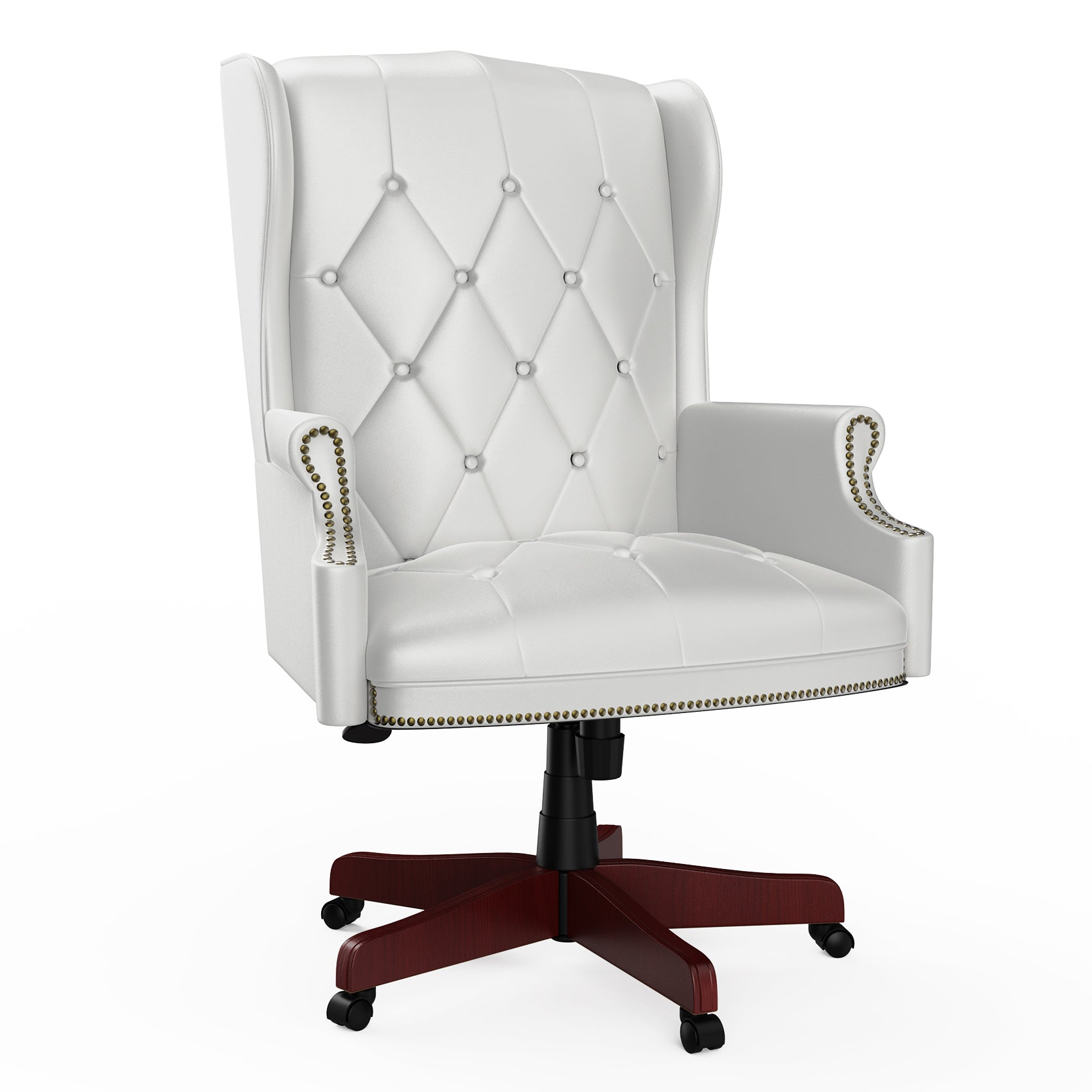 Executive Office Chair, Ergonomic Design High Back Reclining Comfortable Desk Chair - White