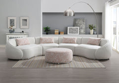 Sectional Sofa w/3 Pillows, Beige Boucle