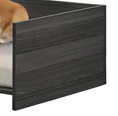 Ash Gray 47" Wide Modern Comfy Pet Bed with Cushion and Side Storage Compartment