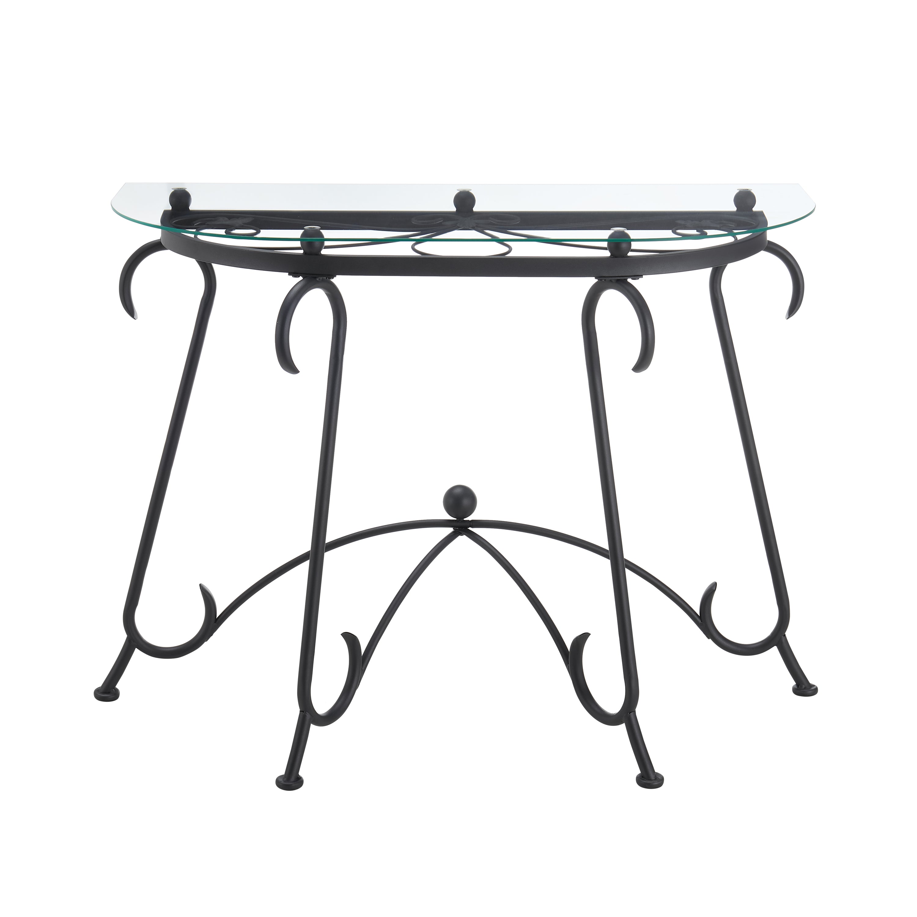 Tempered Glass Surface Console - Rustic Black