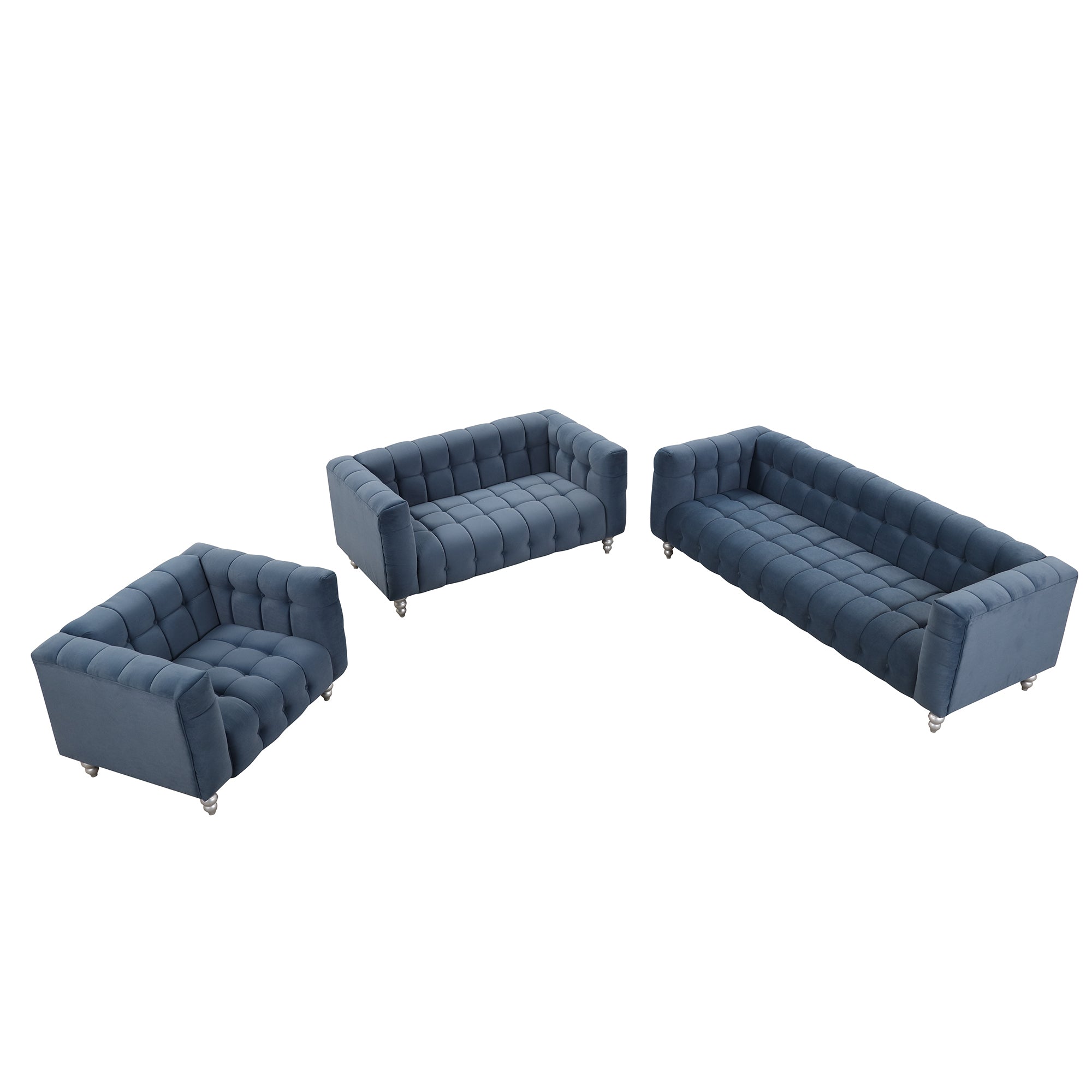 Modern 3-piece Sofa Set - Blue