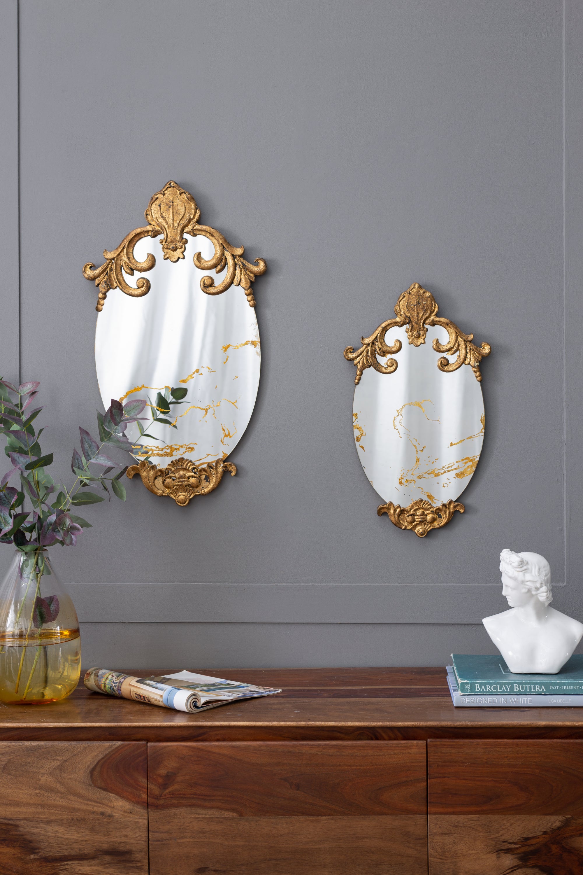 20" x 12" Decorative Oval Wall Mirror, Accent Mirror for Living Room, Entryway, Bedroom, Office