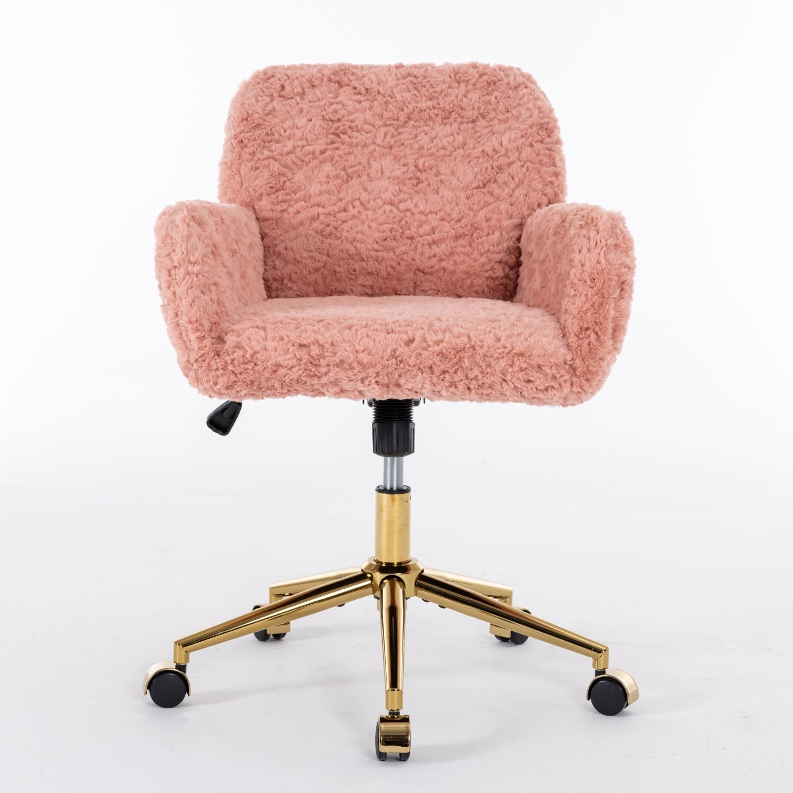 Office Chair with Golden Metal Base - Pink