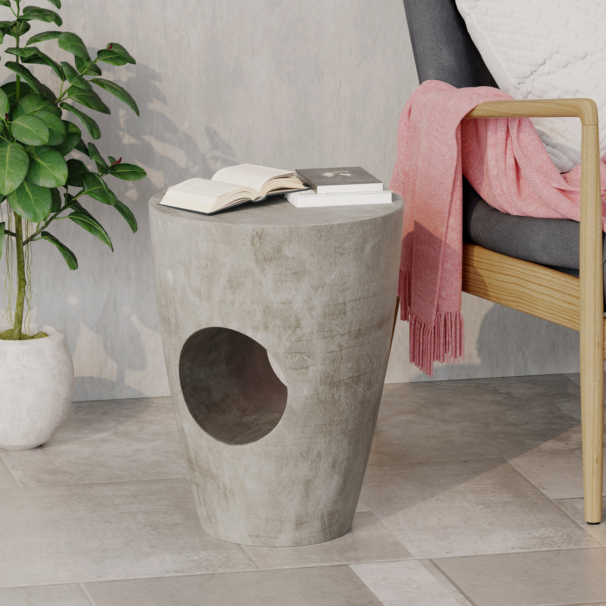 Modern Minimalist Side Table - Grey