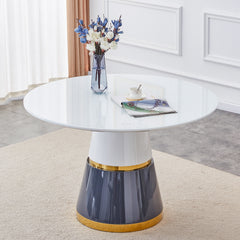 Modern Minimalist Luxury MDF Material Circular Dining Table - White