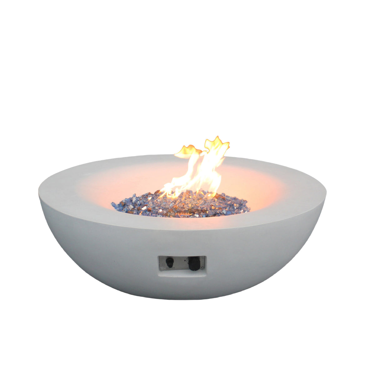 42 Inch Outdoor Concrete Propane gas Fire Pit bowl - Antique White