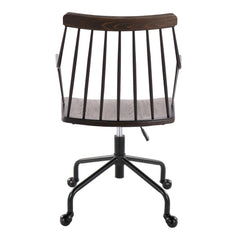 Farmhouse Adjustable Office Chair - Black Metal and Walnut Wood