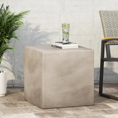 Minimalist Cube Side Table - Light Grey