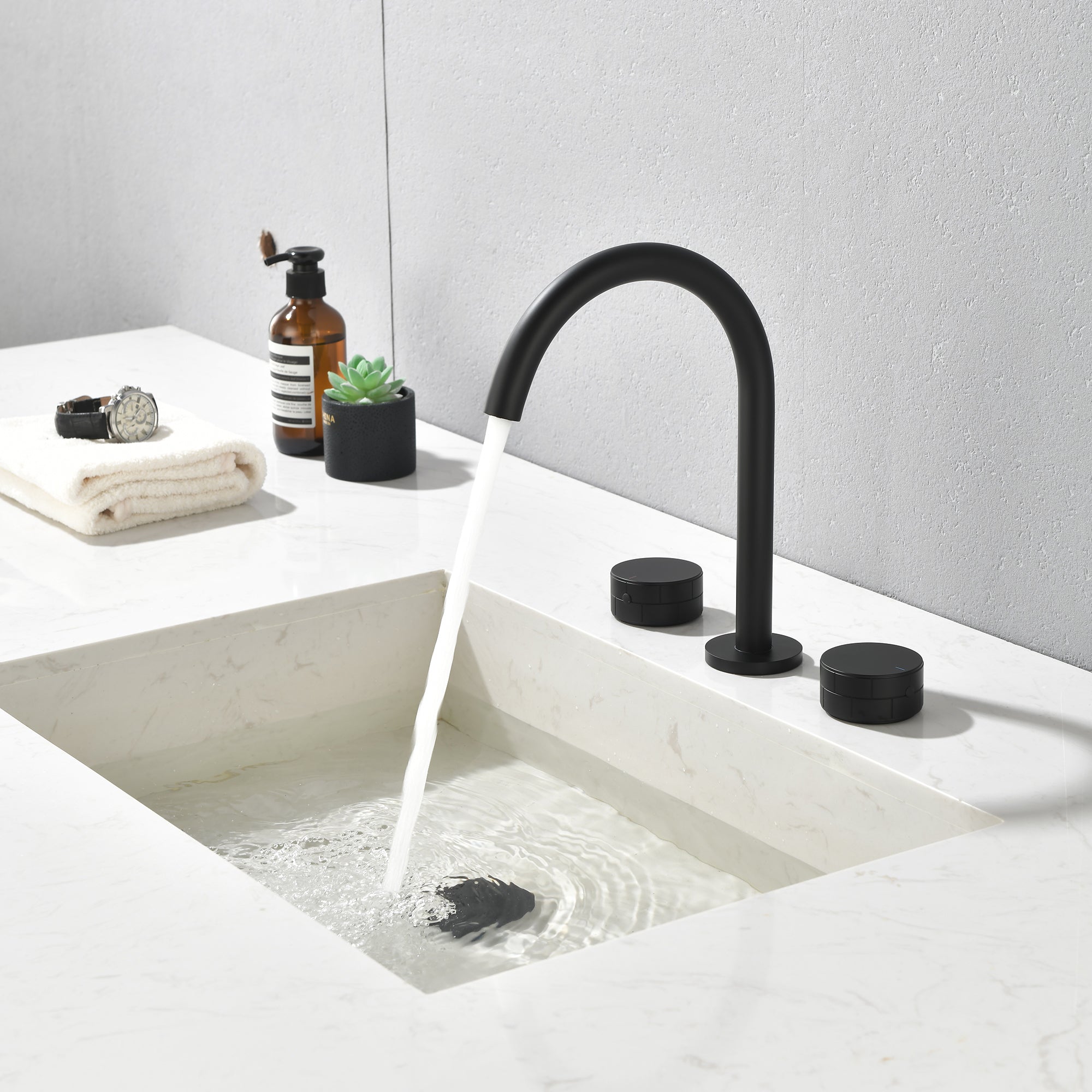 Widespread Bathroom Faucet - Matte Black