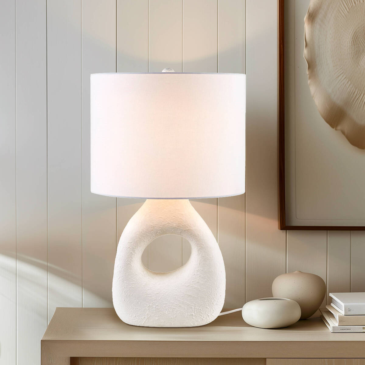 22"H Ceramic Table Lamp White