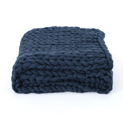 Cozy Navy Blue Throw Blanket