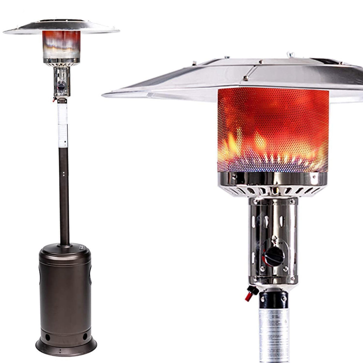 Outdoor Patio Propane Heater with Portable Wheels 47,000 BTU 88 inch Standing