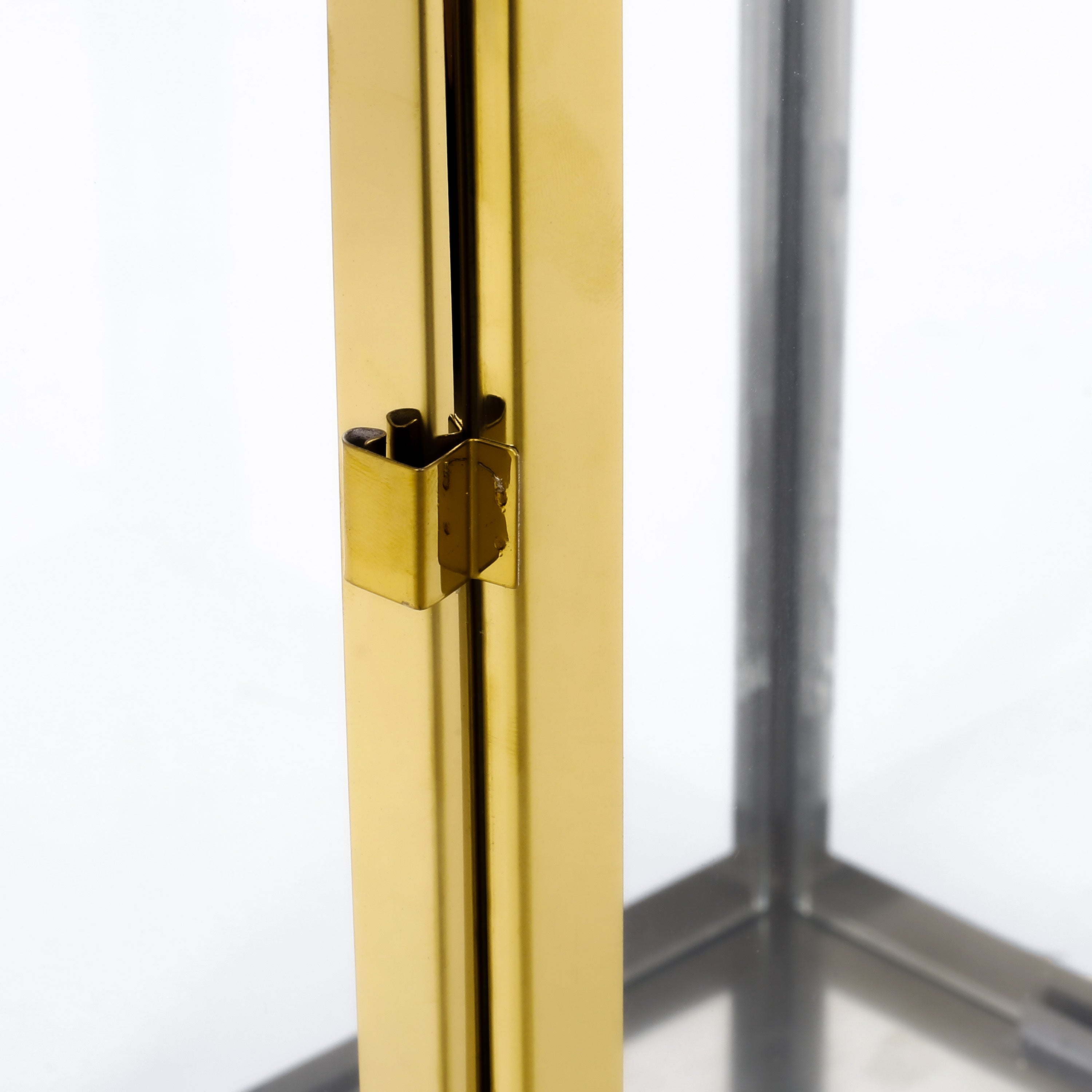 19"H Stainless Steel Lantern - Gold