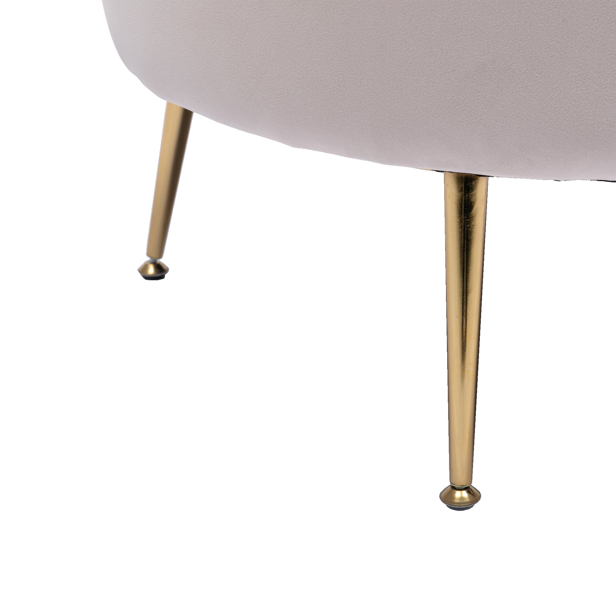 Barell Accent Chair - White with  Golden  feet