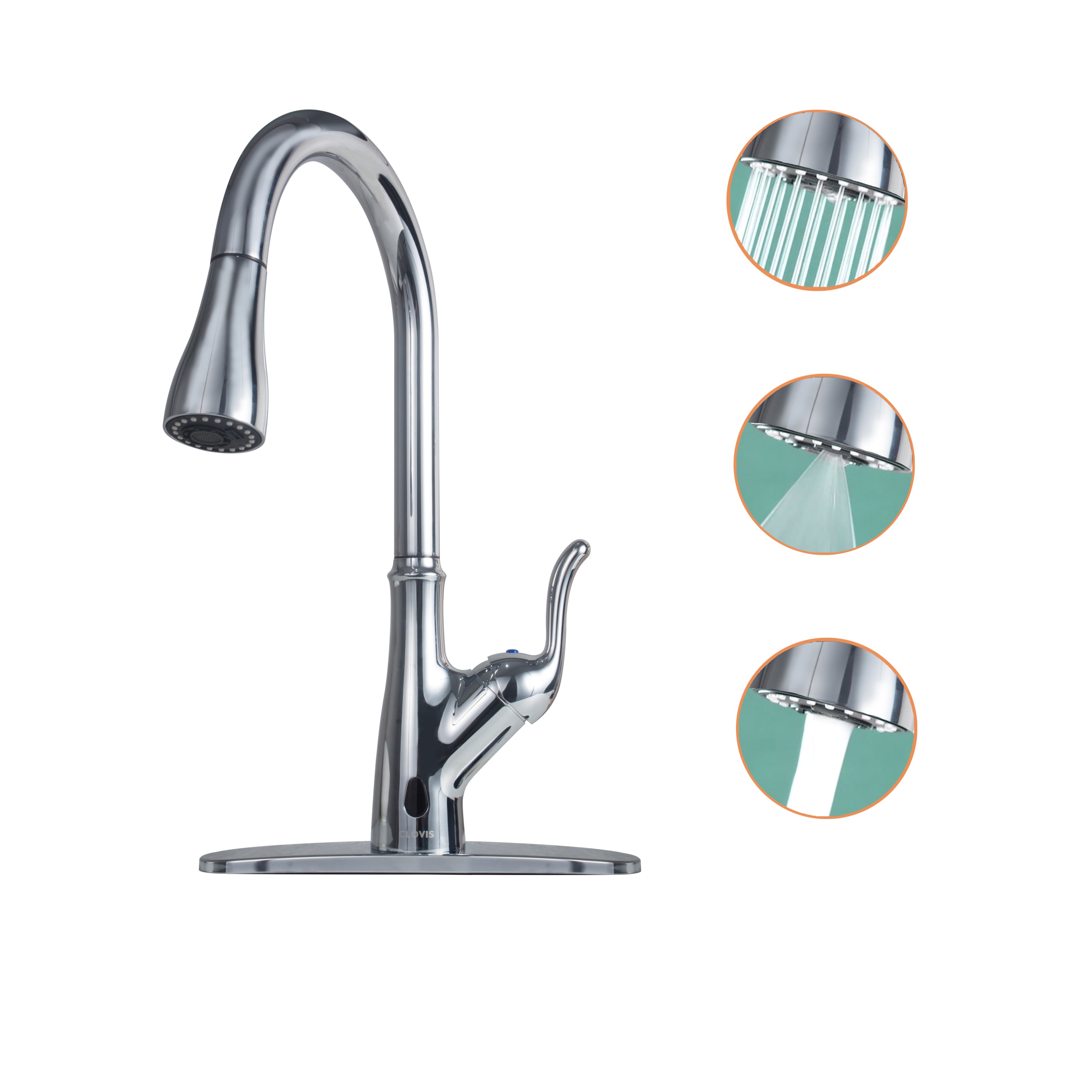 Pull Down Touchless Single Handle Kitchen Faucet - Brushed Nickel