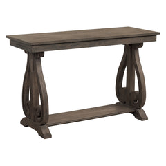 Classic Traditional Sofa Table with Bottom Shelf Dark Oak Finish