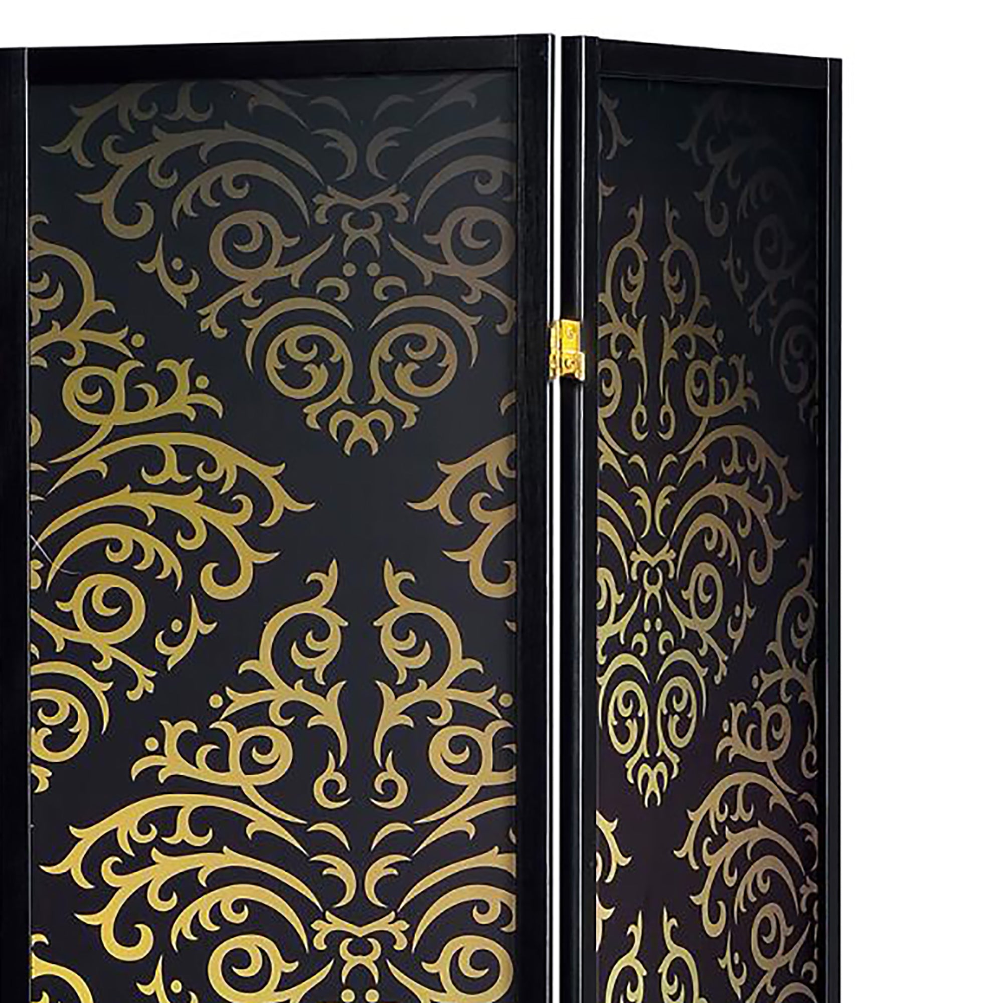 Black 4-panel Folding Screen