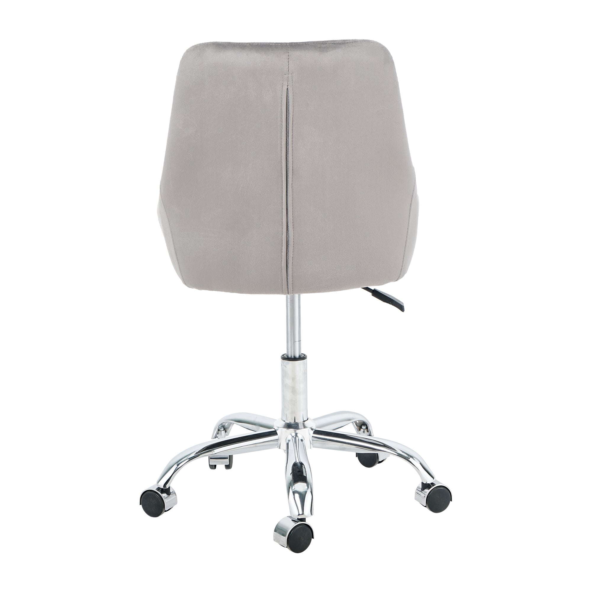 Modern Velvet Fabric with Chrome Legs - Grey