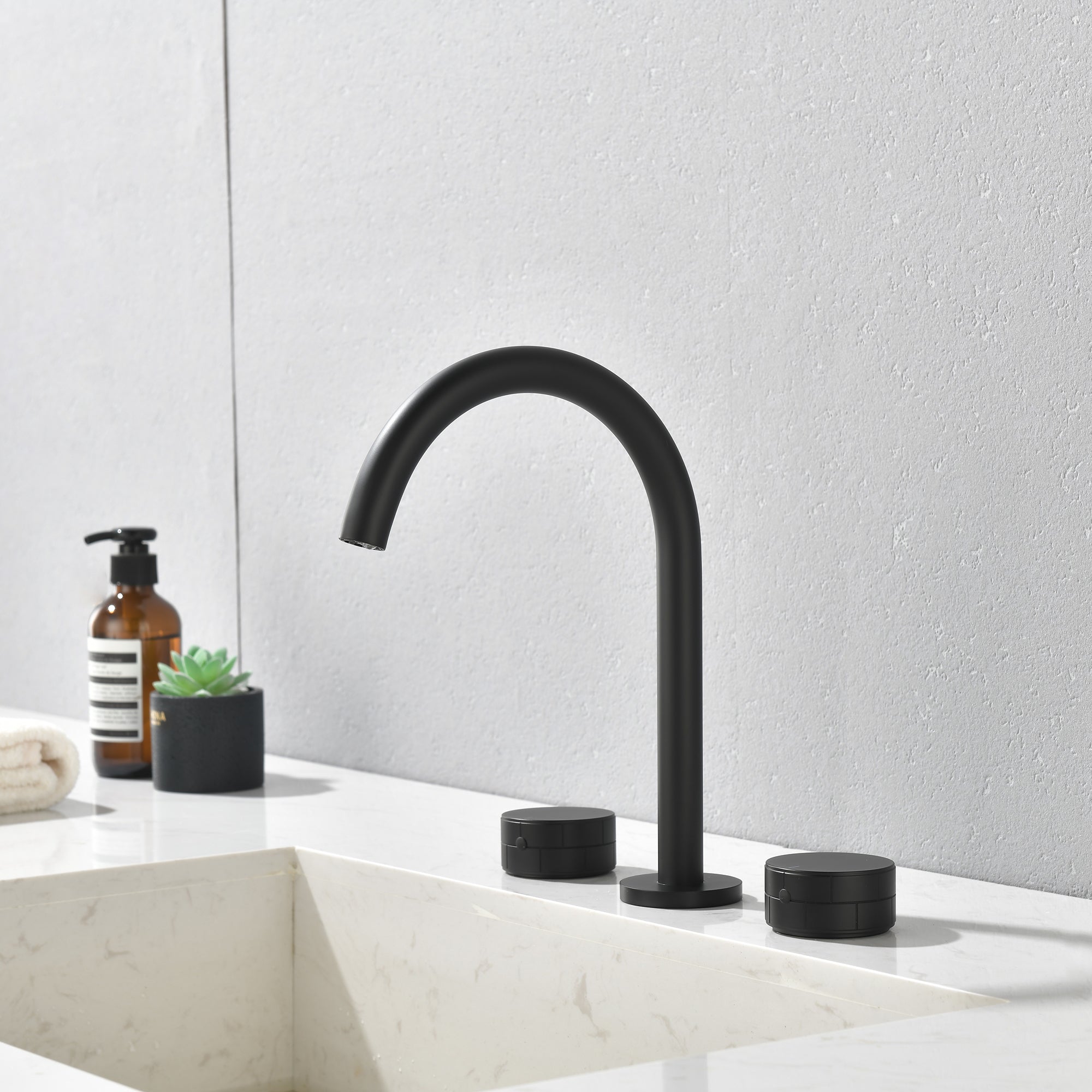 Widespread Bathroom Faucet - Matte Black