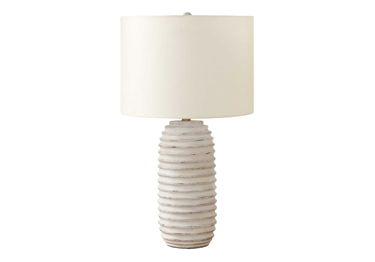 28"H Table Lamp, Cream Resin, Ivory / Cream Shade