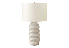 28"H Table Lamp, Cream Resin, Ivory / Cream Shade