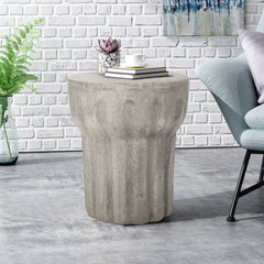 Contemporary Concrete Side Table - Grey