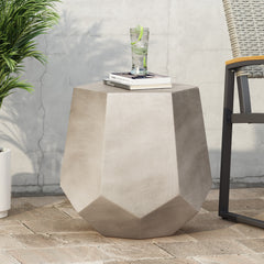 Modern Design Geometric Shape Side Table - Light Grey