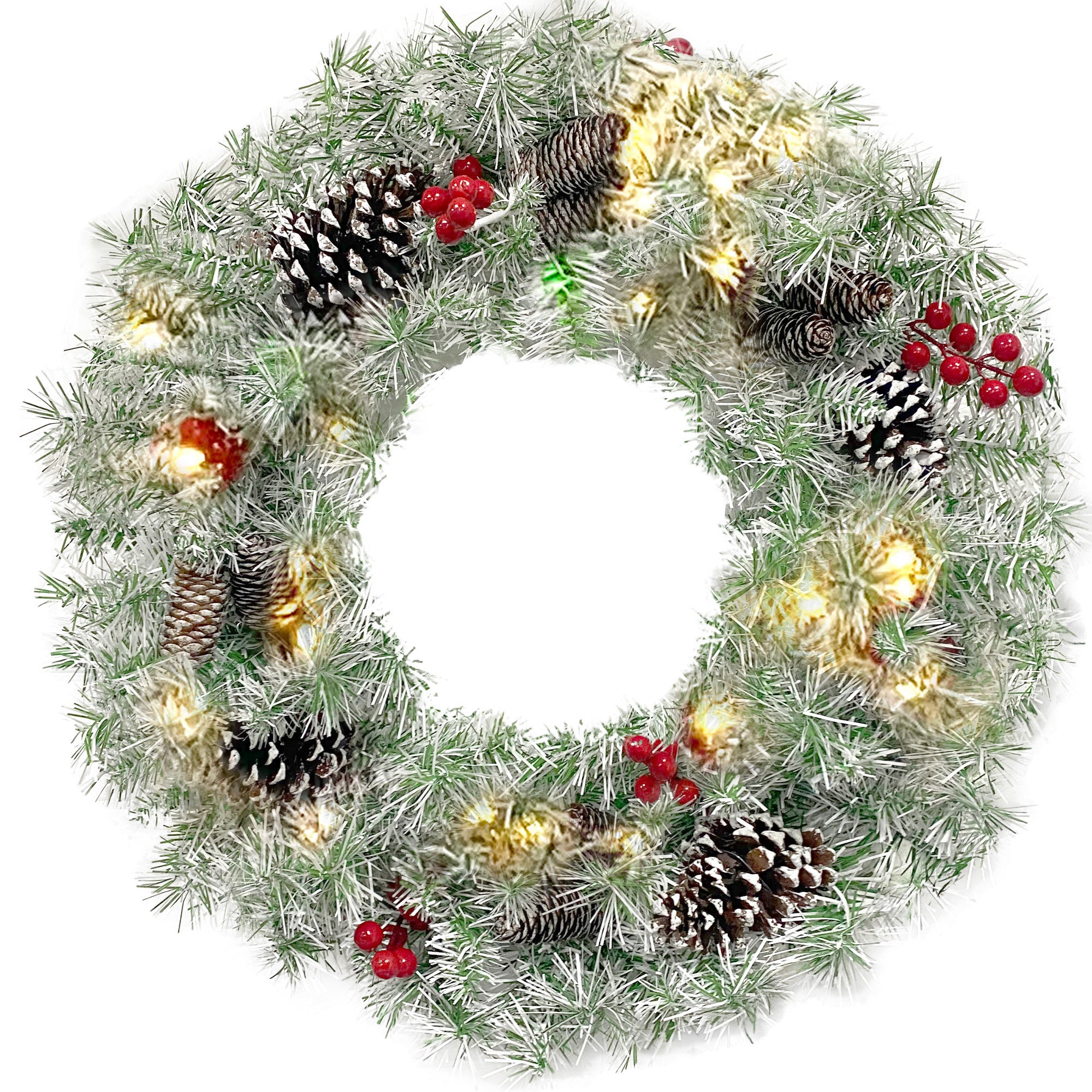 Pre-lit Xmas Tree Artificial Christmas 4-Piece Set,Garland, Wreath and Set of 2