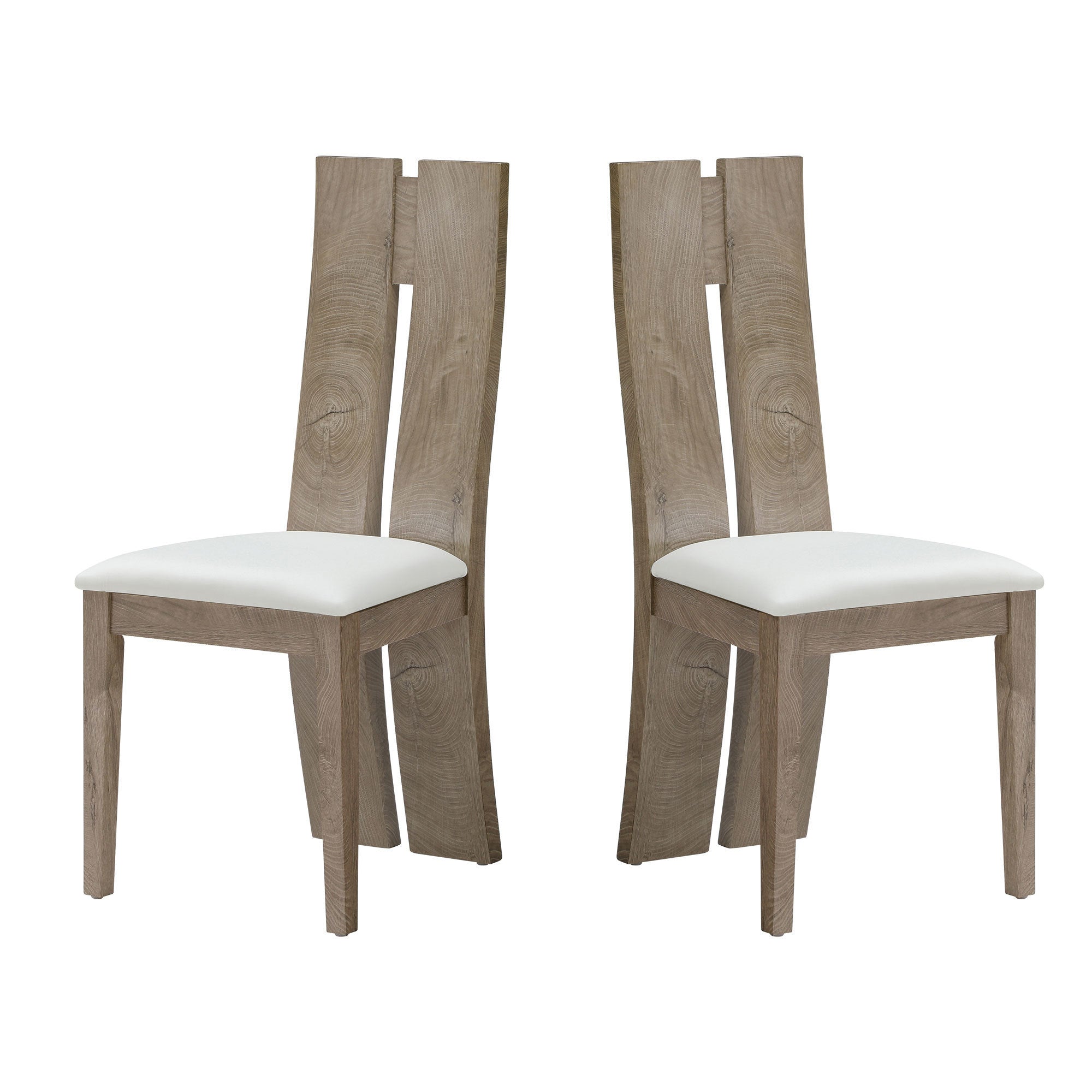 Dining Chair Set of 2 MDF, sponge .PU Leather Upholstered Cushion Seat Wooden Back Side Chairs Wood Armless Dining Chairs with High Back