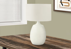 Lighting, 26"h, Table Lamp, Ivory / Cream Shade, Cream Resin, Contemporary