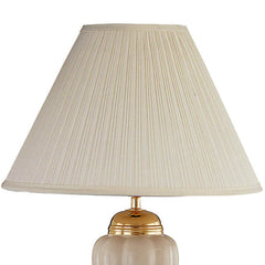 27" Tall Ceramic Table Lamp, Urn-Shaped with Ivory finish - Linen Shade