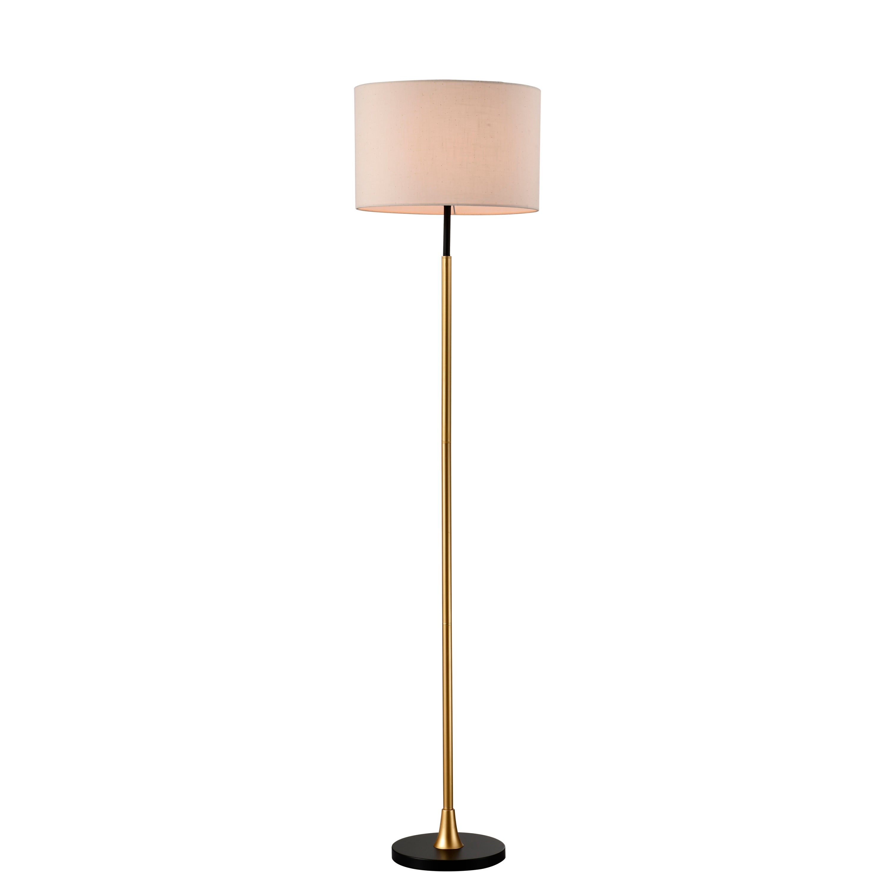 Floor Lamp with Beige Lampshade (No Included Bulb) - Matte Black+Matte Gold