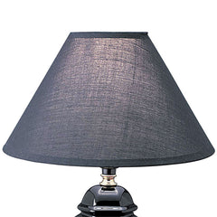 13" Tall Ceramic Table Lamp, Urn-Shaped with Black finish, Linen Shade