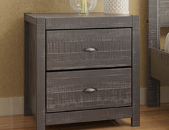 Solid Wood Nightstand, Bedside Table, End Table - Grey