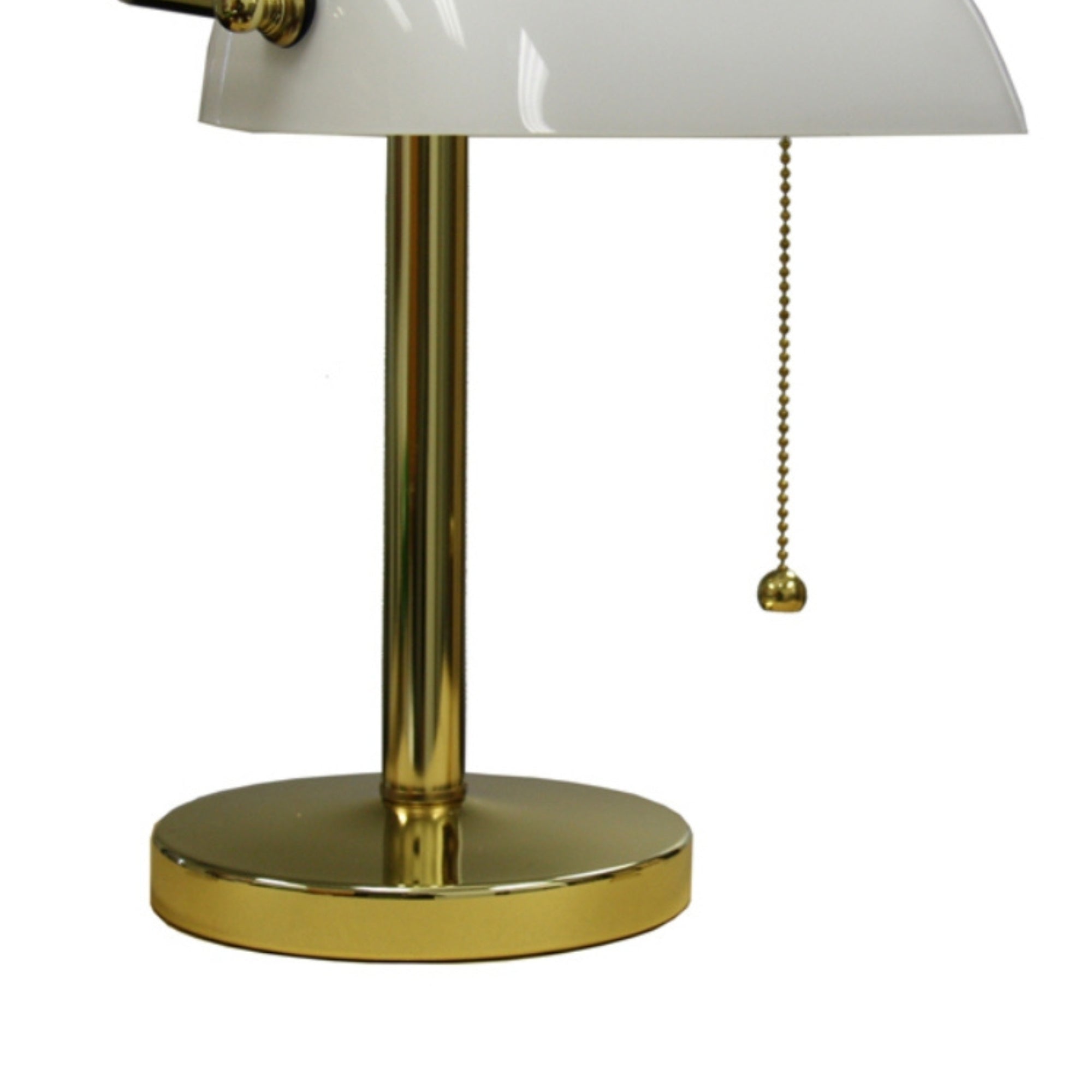 12.5" Tall Metal Table Lamp, Bankers Lamp Design - White