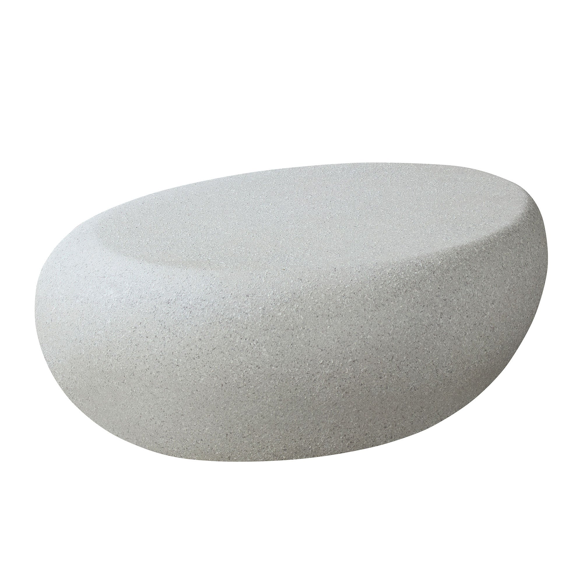 43.31''Fiberglass Elliptical Coffee Table,Matte Rocks Table front of the Sofa (No Need Assembly)