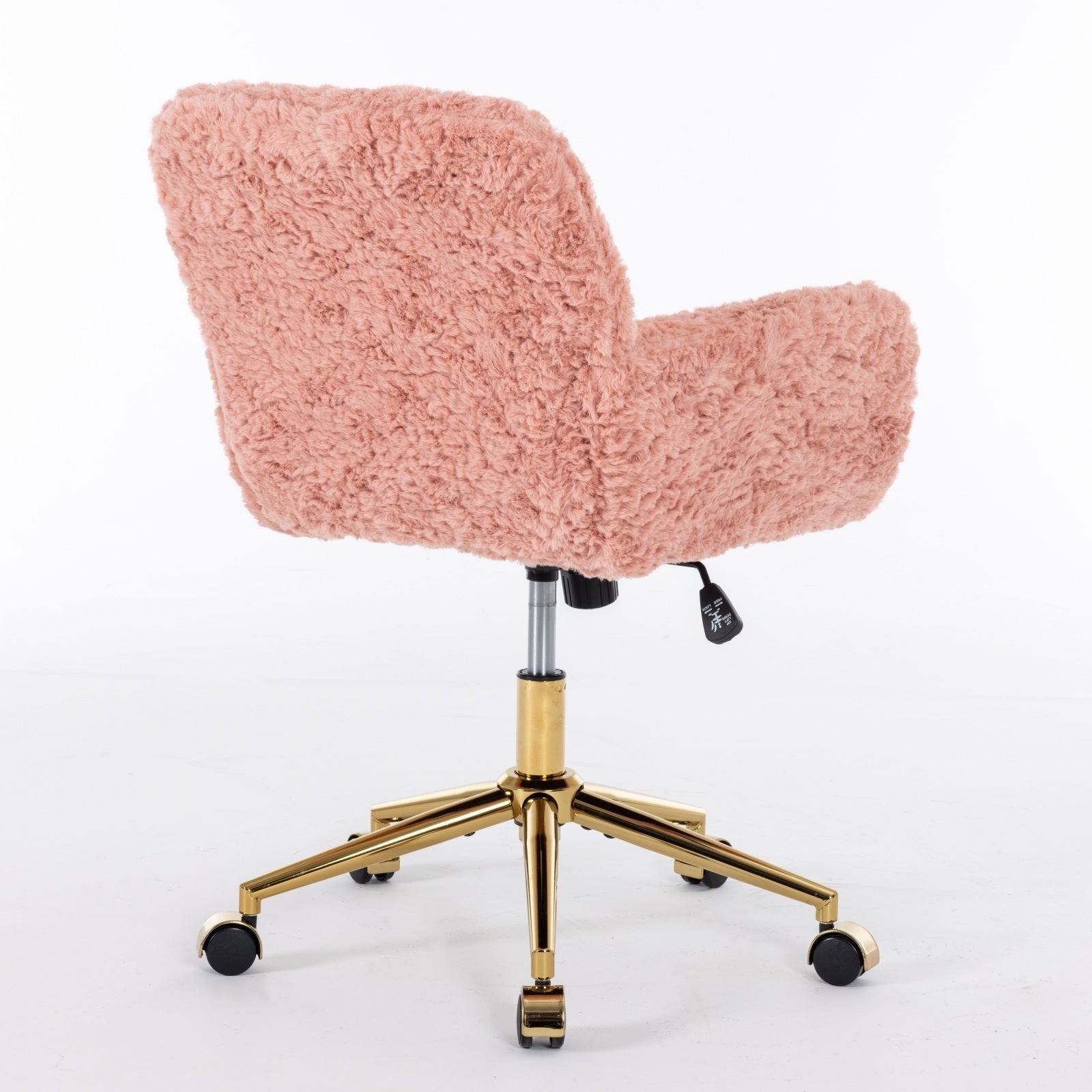 Office Chair with Golden Metal Base - Pink