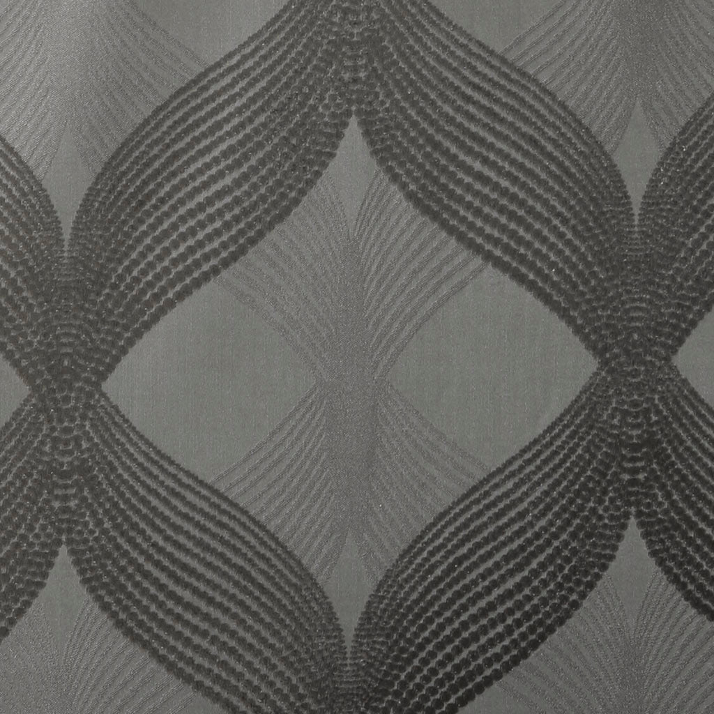 50x108" Ogee Knitted Jacquard Total Blackout Curtain Panel - Charcoal (1 panel only)