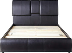 Modern Eastern King Bed - Black PU