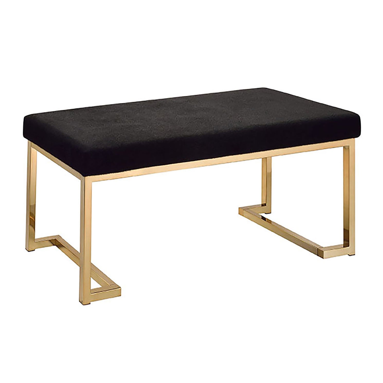 Black and Champagne Bench with C Metal Base