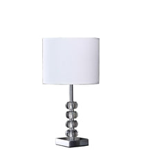 17.75" Olivia Prism Orb Crystal Modern Silver Table Lamp