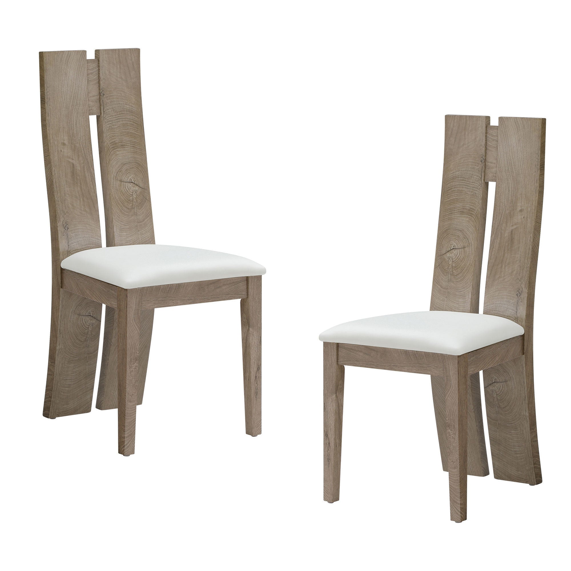 Dining Chair Set of 2 MDF, sponge .PU Leather Upholstered Cushion Seat Wooden Back Side Chairs Wood Armless Dining Chairs with High Back