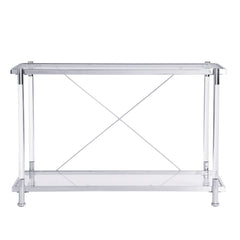 43.31'' Chrome Glass Sofa Table, Acrylic Side Table, Console Table