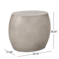 Minimalist Concrete Side Table, Indoor or Outdoor - Light Grey