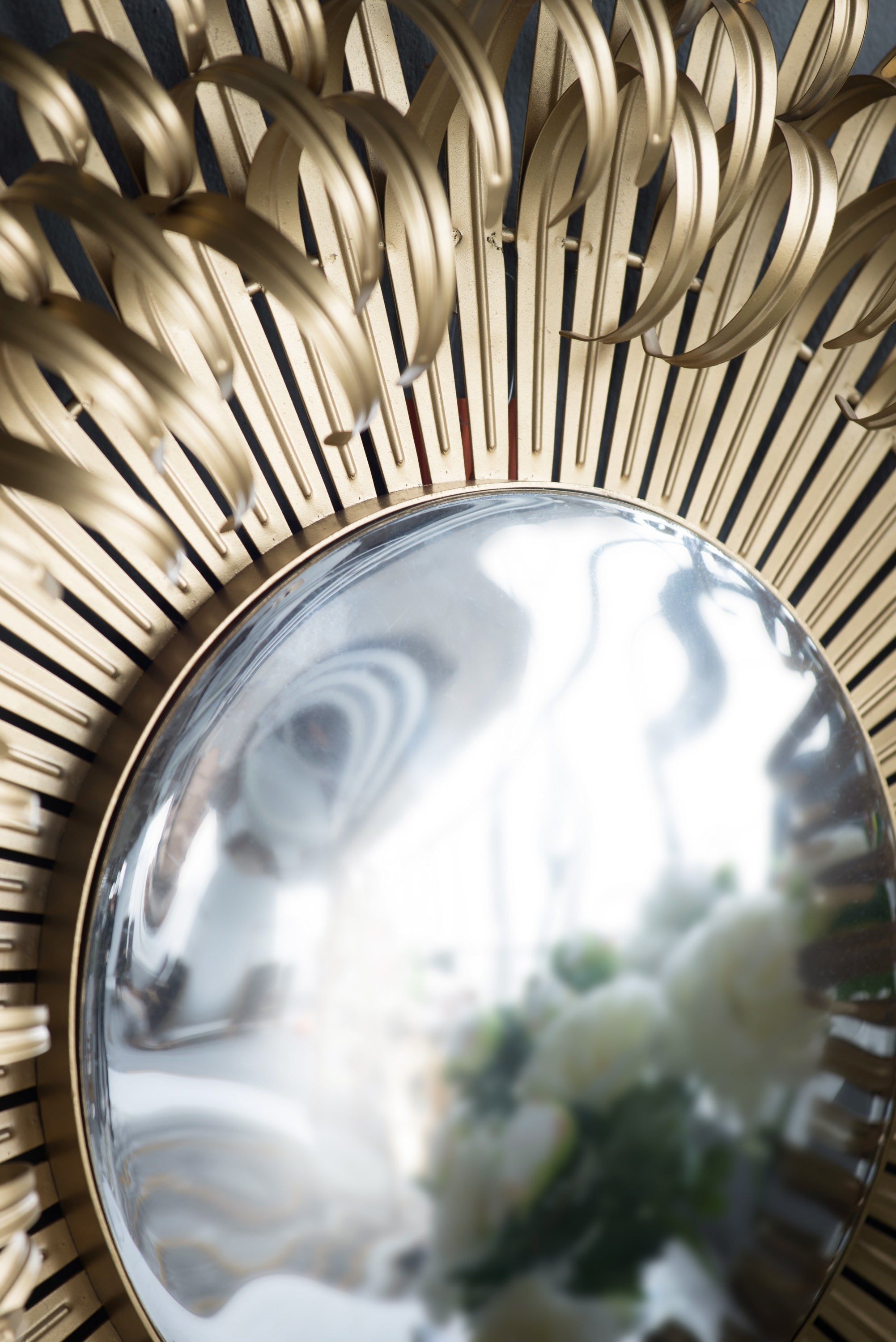 Sunburst Design Wall Mirror Decorative Golden