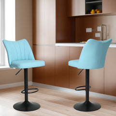 Set of 2 Swivel Bar Stools, Height Adjustable Counter Stool with Backs for Kitchen Island