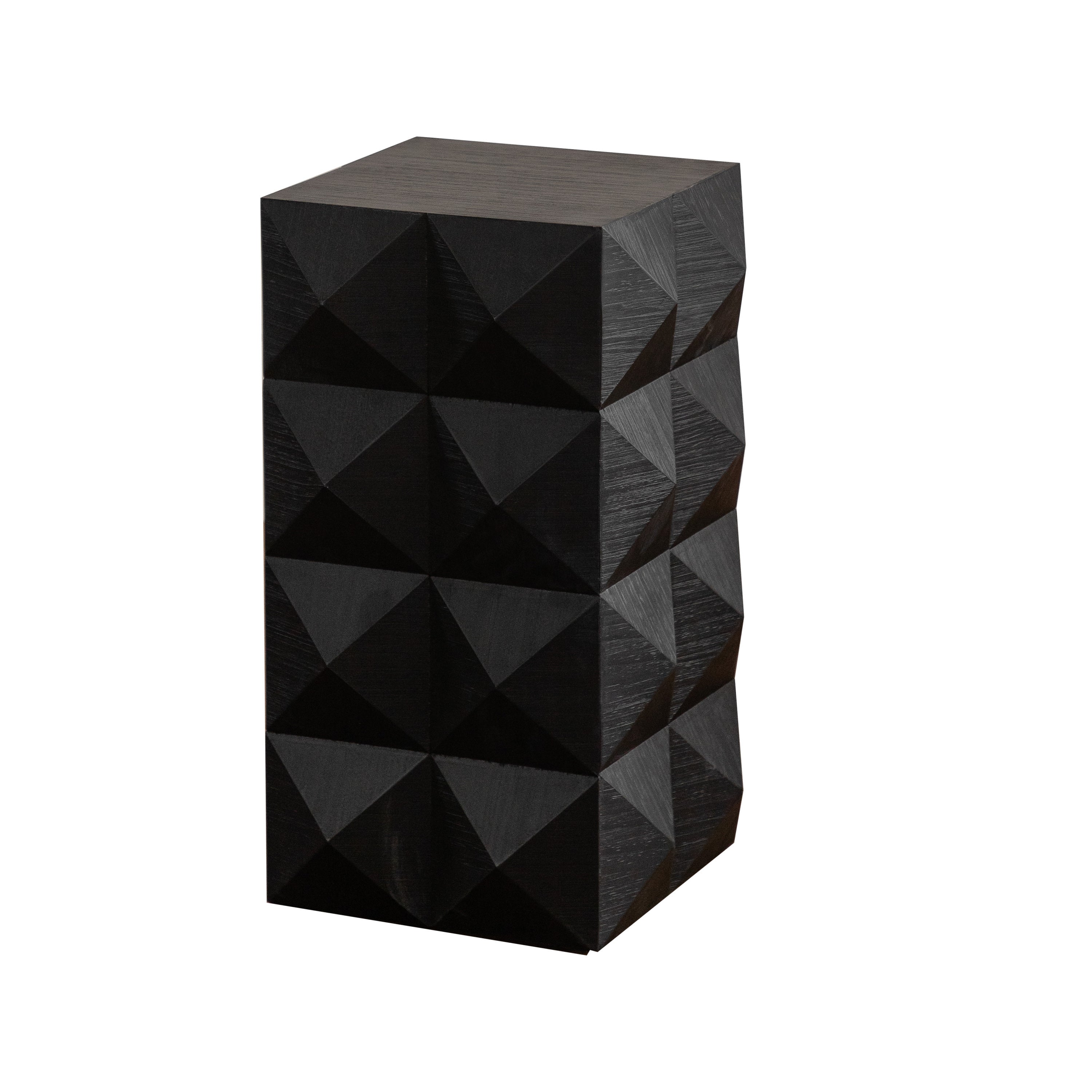 Three-dimensional Embossed Pattern Design Retro Side Table Retro - Black